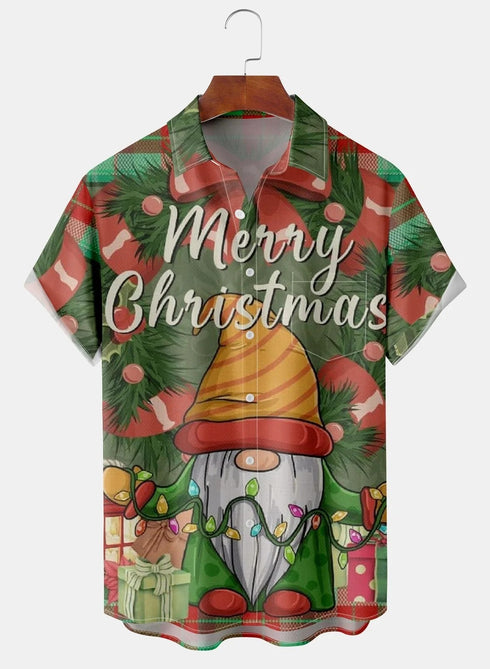 Men's Christmas Funny Graphic Short Sleeve Hawaiian Shirt